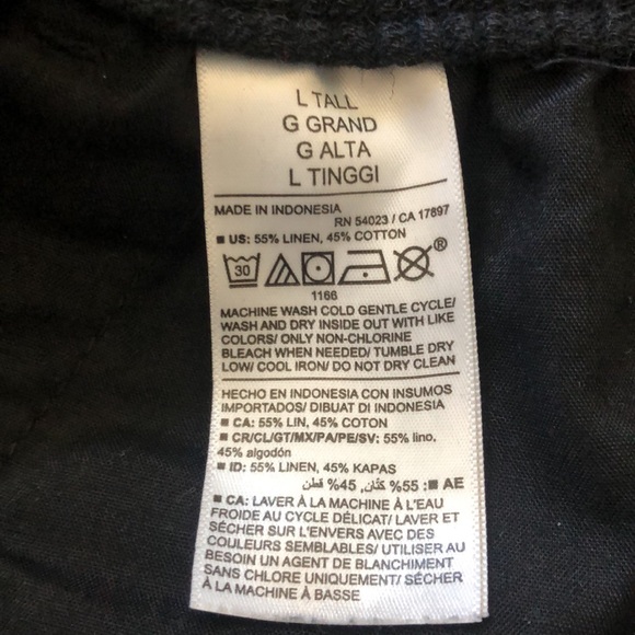 Old Navy High Waisted Striped Linen Blend Wide Leg Pants - Black/White - Picture 9 of 9